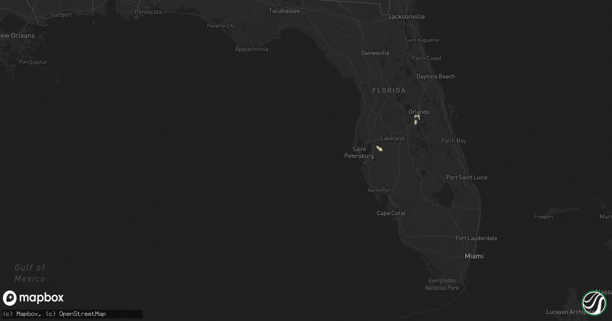 Hail map in Florida on July 21, 2014