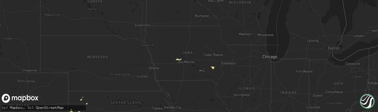 Hail map in Iowa on July 21, 2014