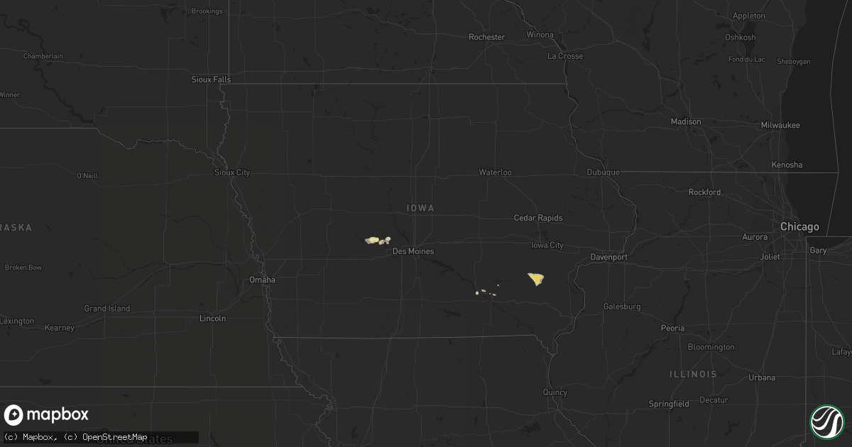 Hail map in Iowa on July 21, 2014