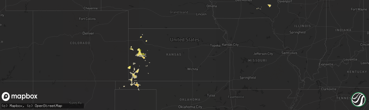 Hail map in Kansas on July 21, 2014