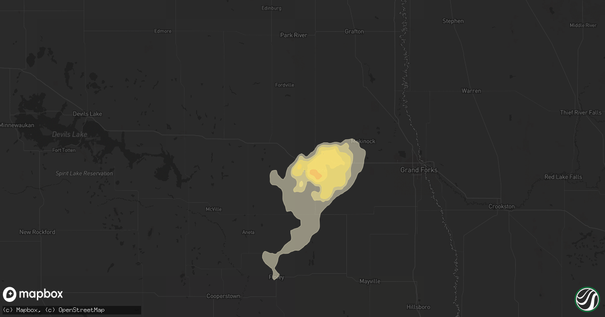 Hail map in Larimore, ND on July 21, 2014
