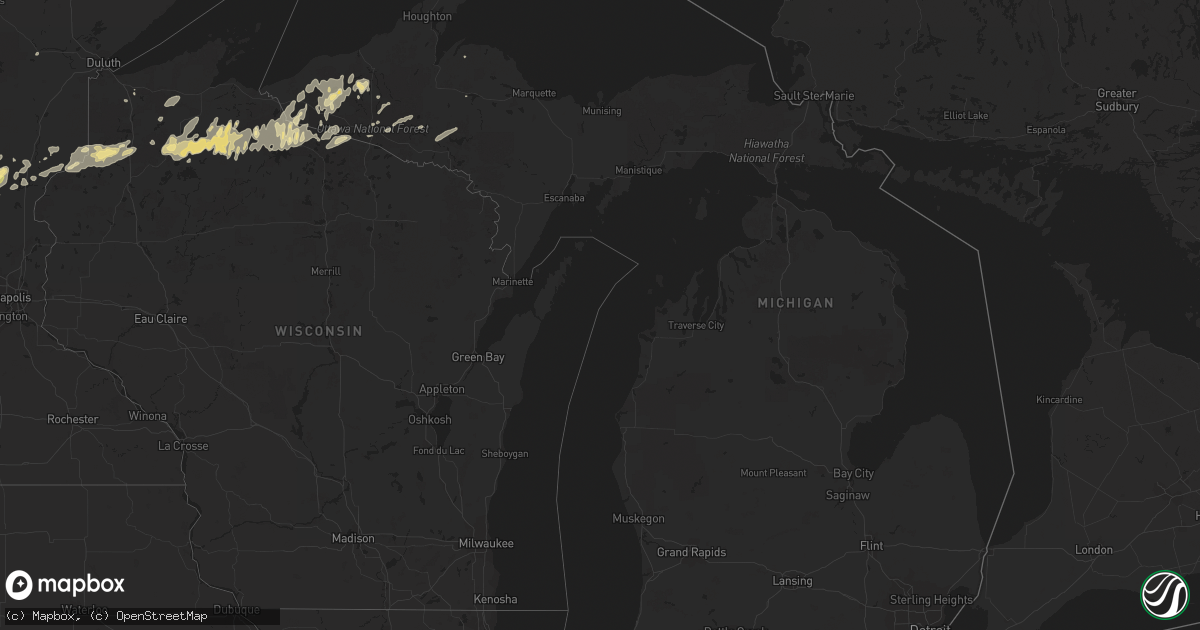 Hail map in Michigan on July 21, 2014