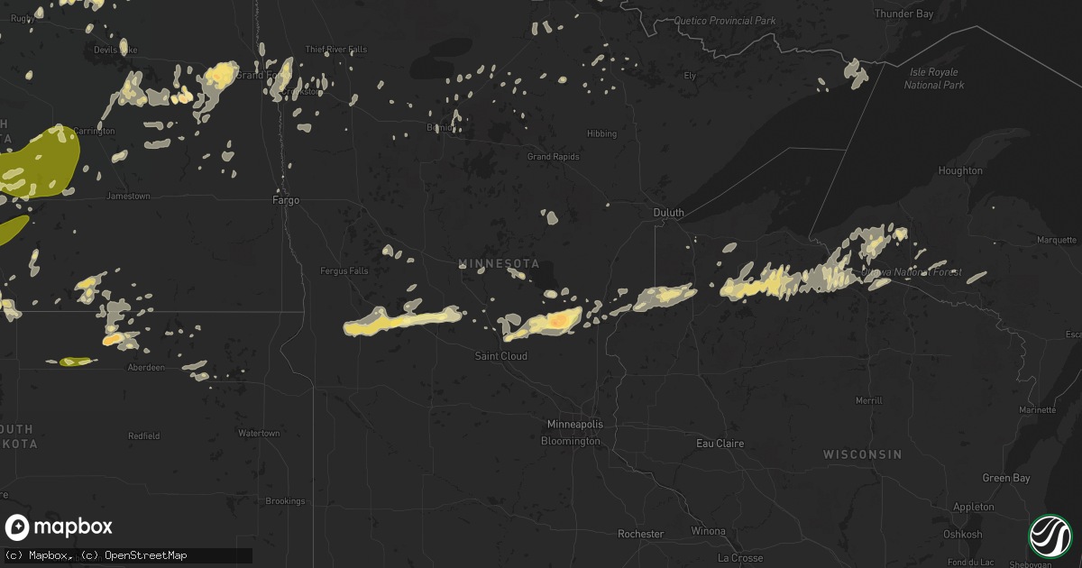 Hail map in Minnesota on July 21, 2014