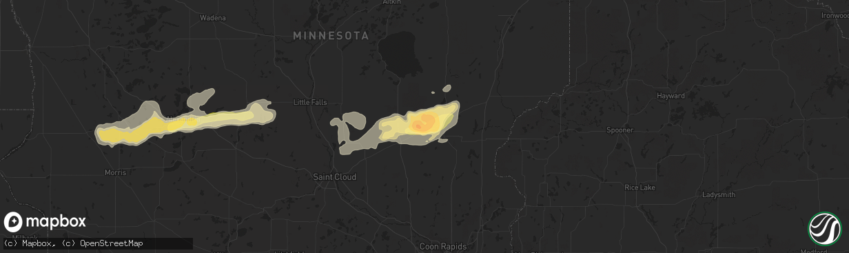 Hail map in Ogilvie, MN on July 21, 2014