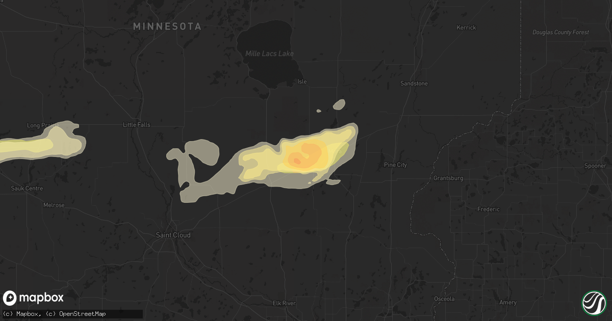 Hail map in Ogilvie, MN on July 21, 2014