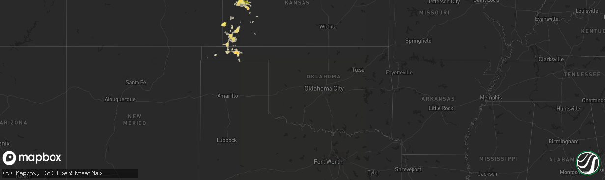 Hail map in Oklahoma on July 21, 2014