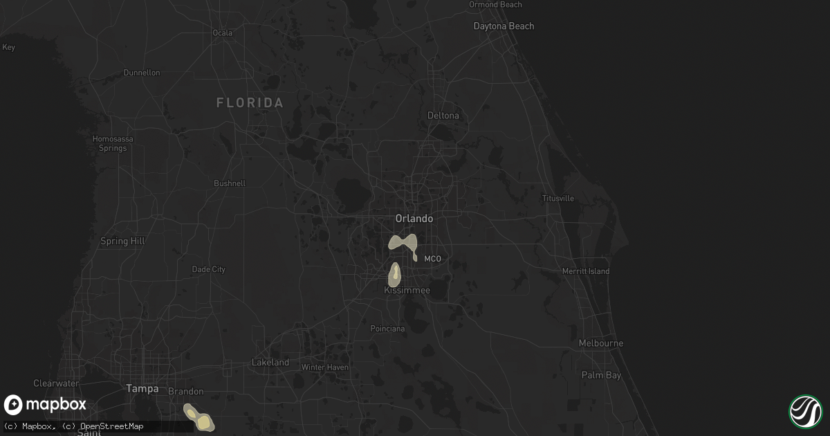 Hail map in Orlando, FL on July 21, 2014