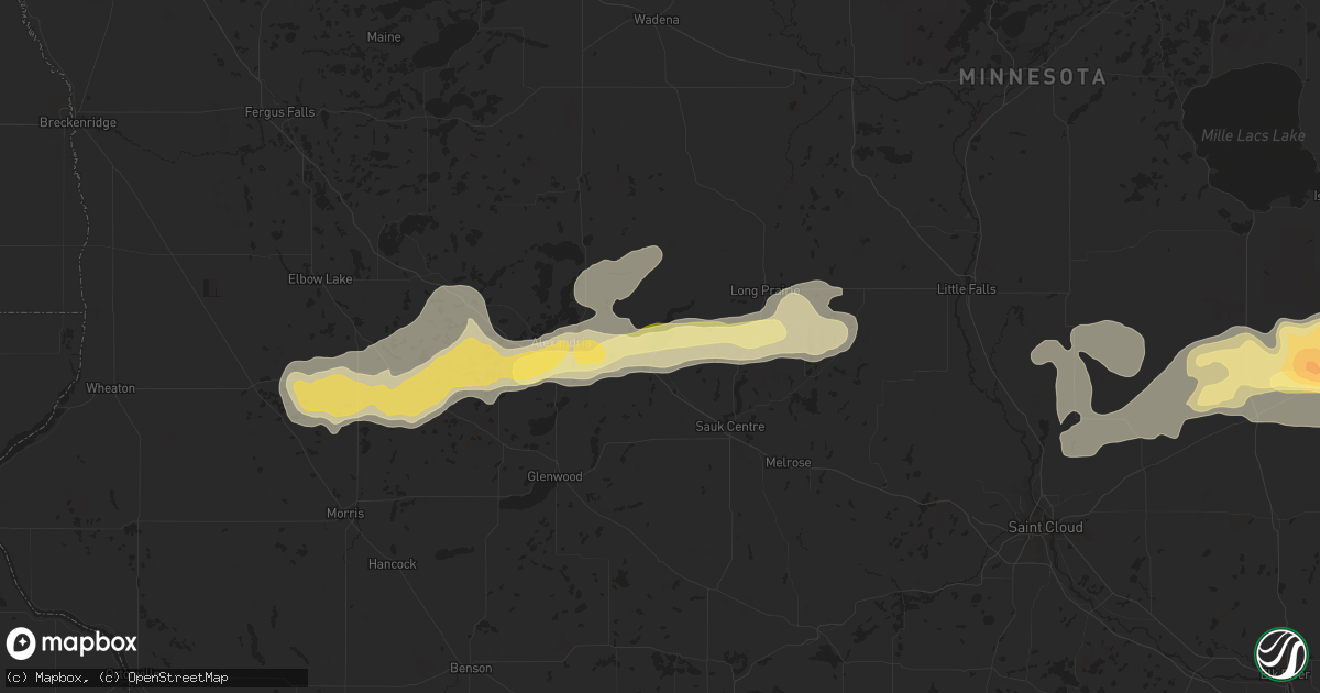Hail map in Osakis, MN on July 21, 2014