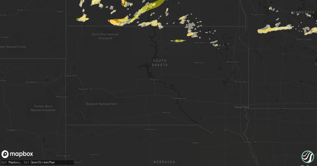 Hail map in South Dakota on July 21, 2014