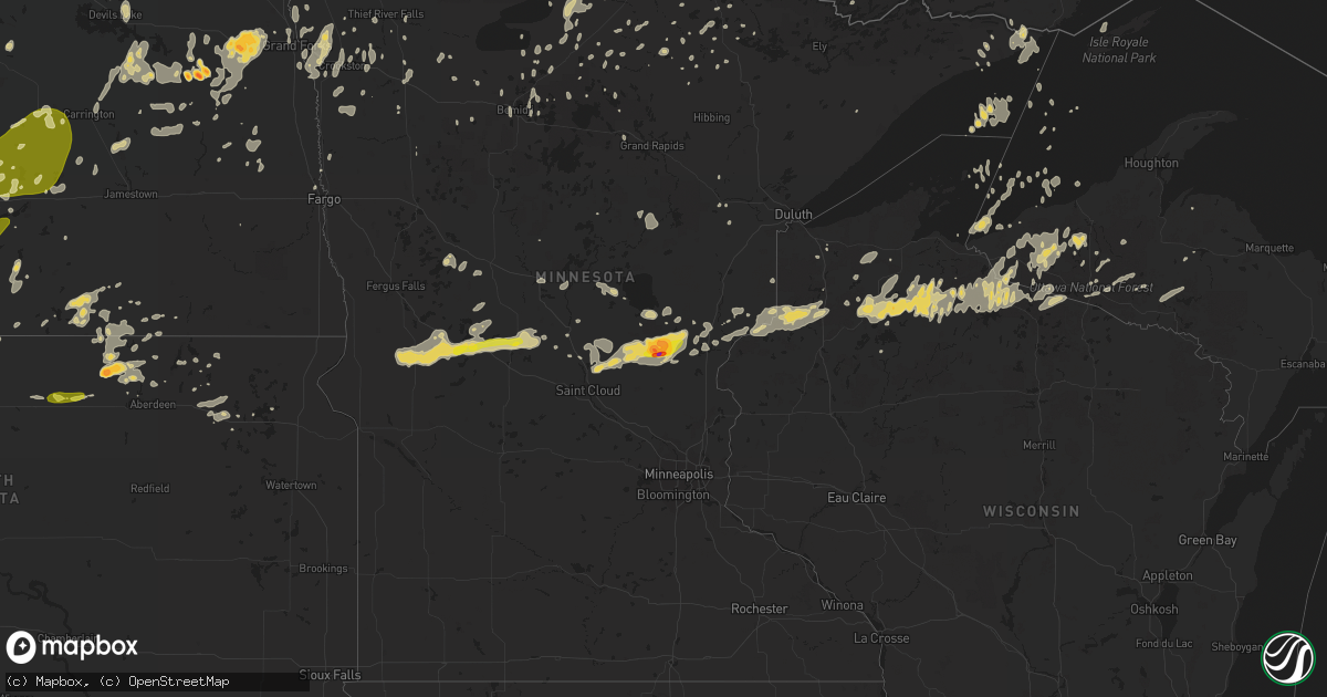 Hail map on July 21, 2014