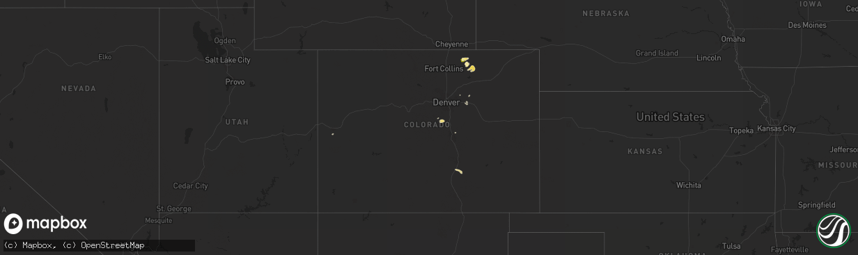 Hail map in Colorado on July 21, 2015