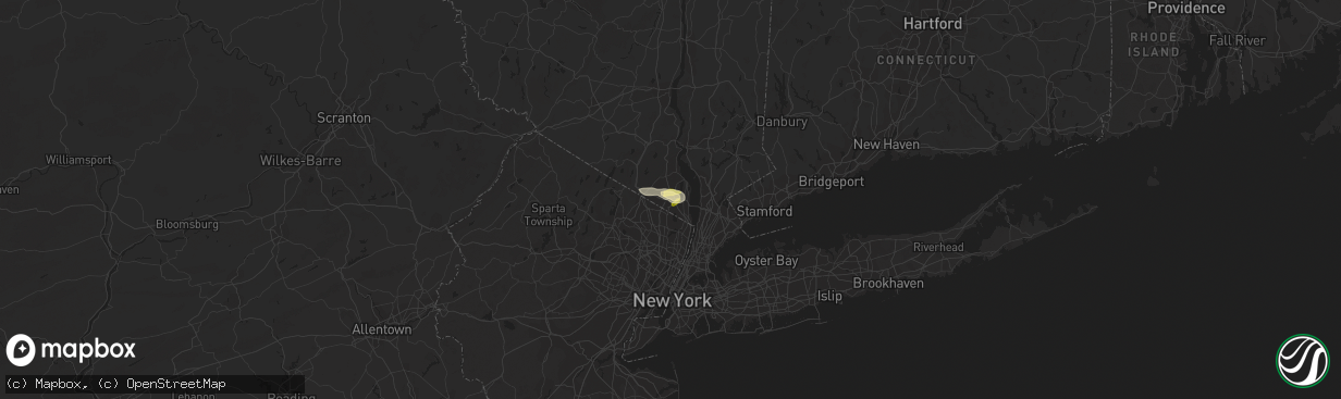 Hail map in Nanuet, NY on July 21, 2015