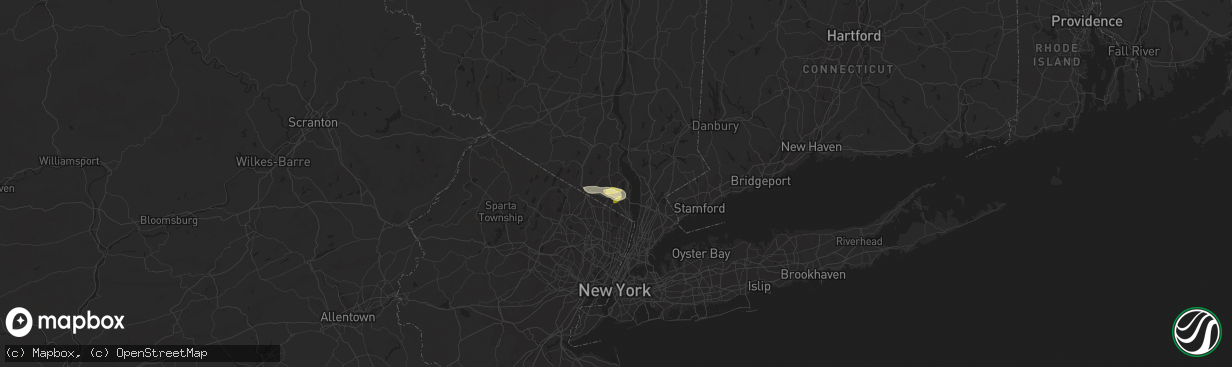 Hail map in New City, NY on July 21, 2015