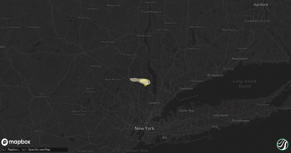 Hail map in New City, NY on July 21, 2015