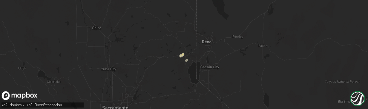 Hail map in Truckee, CA on July 21, 2015