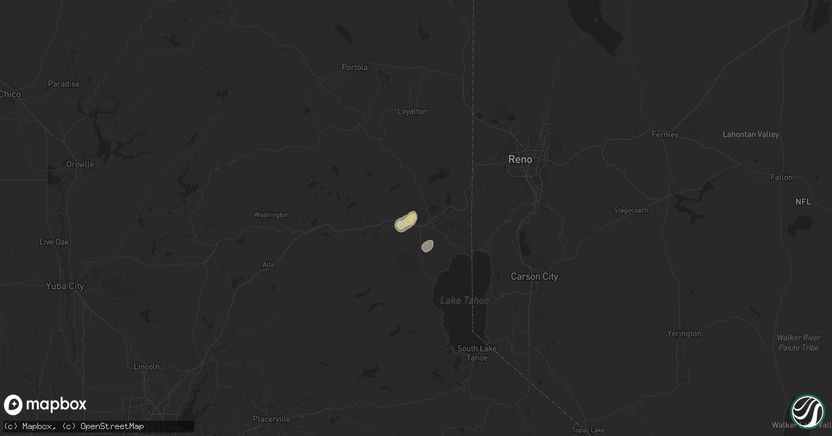 Hail map in Truckee, CA on July 21, 2015