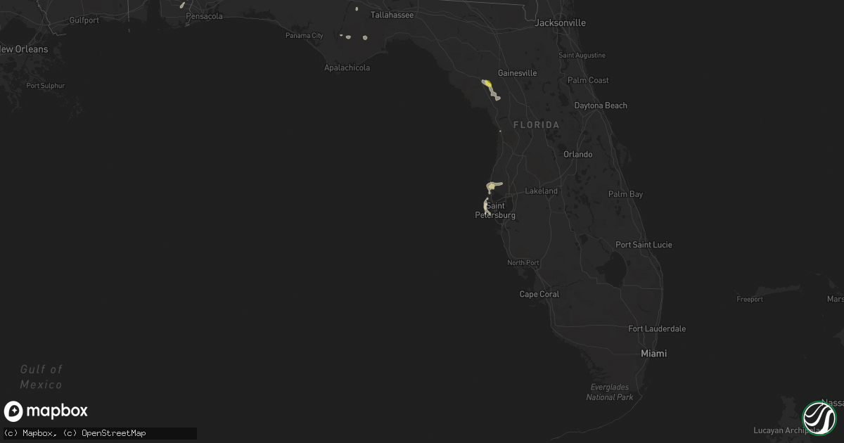 Hail map in Florida on July 21, 2016