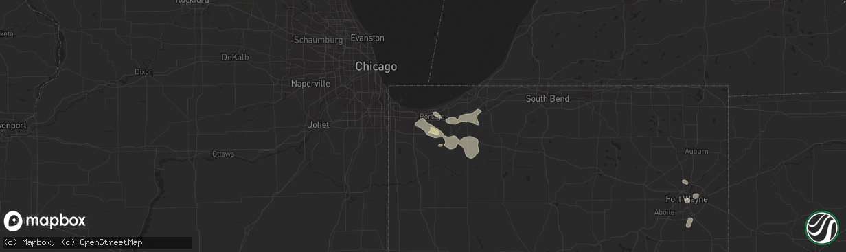 Hail map in Hobart, IN on July 21, 2016