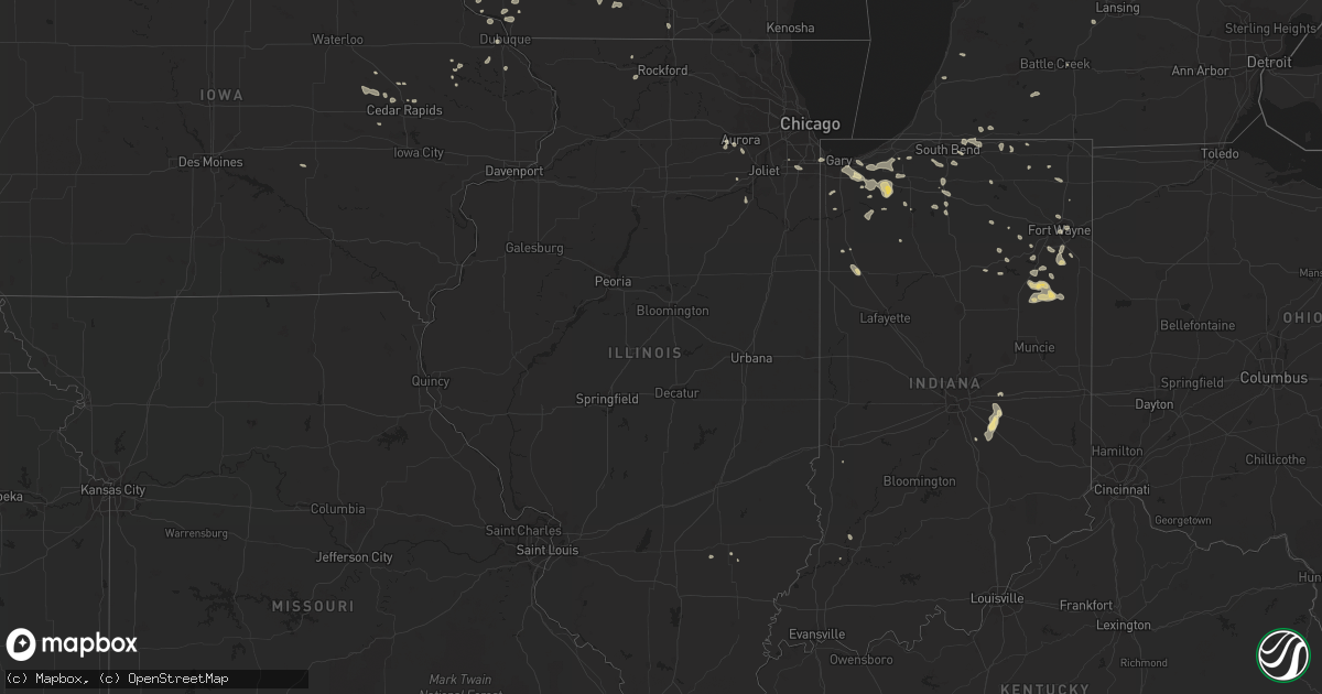 Hail map in Illinois on July 21, 2016