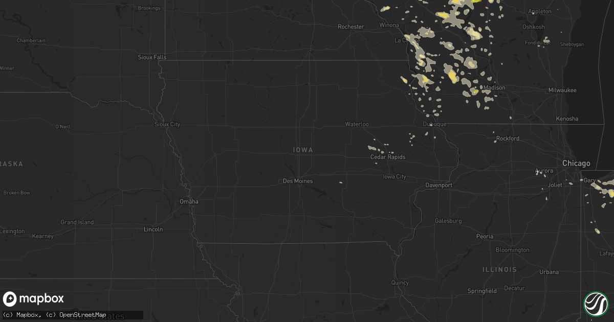 Hail map in Iowa on July 21, 2016
