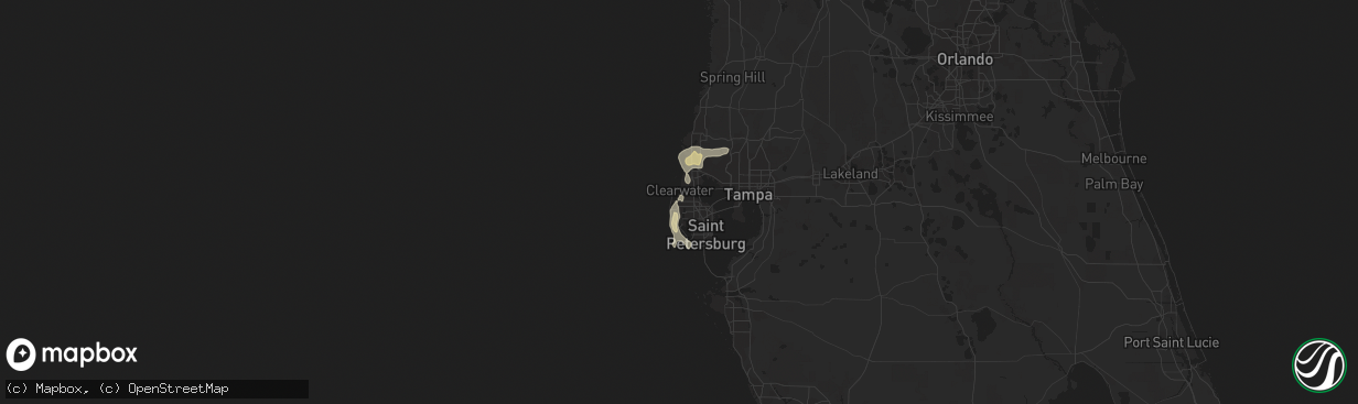 Hail map in Largo, FL on July 21, 2016