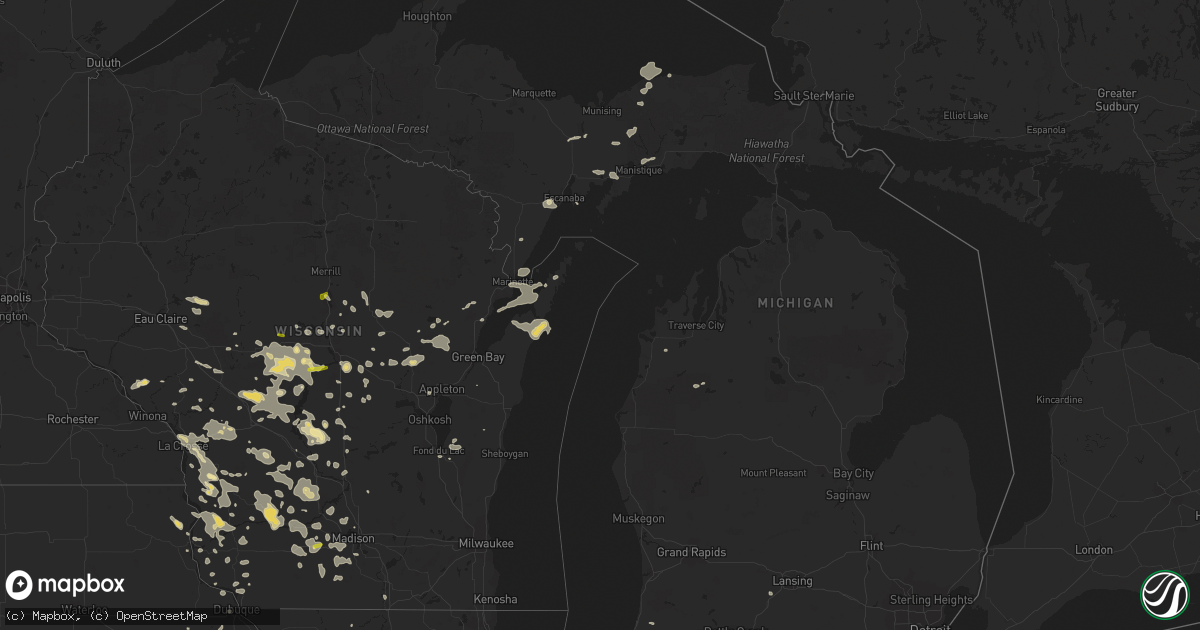 Hail map in Michigan on July 21, 2016