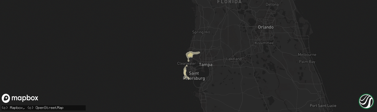 Hail map in Palm Harbor, FL on July 21, 2016