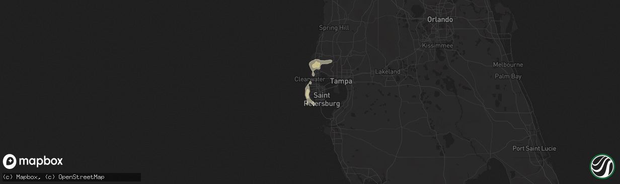 Hail map in Seminole, FL on July 21, 2016