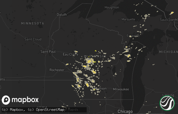 Hail map preview on 07-21-2016