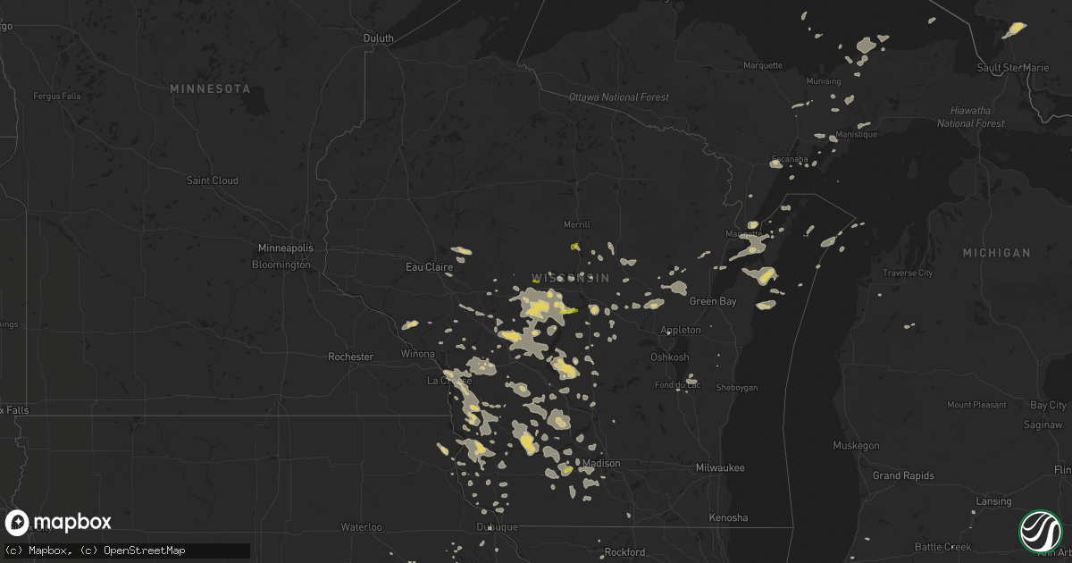 Hail map on July 21, 2016