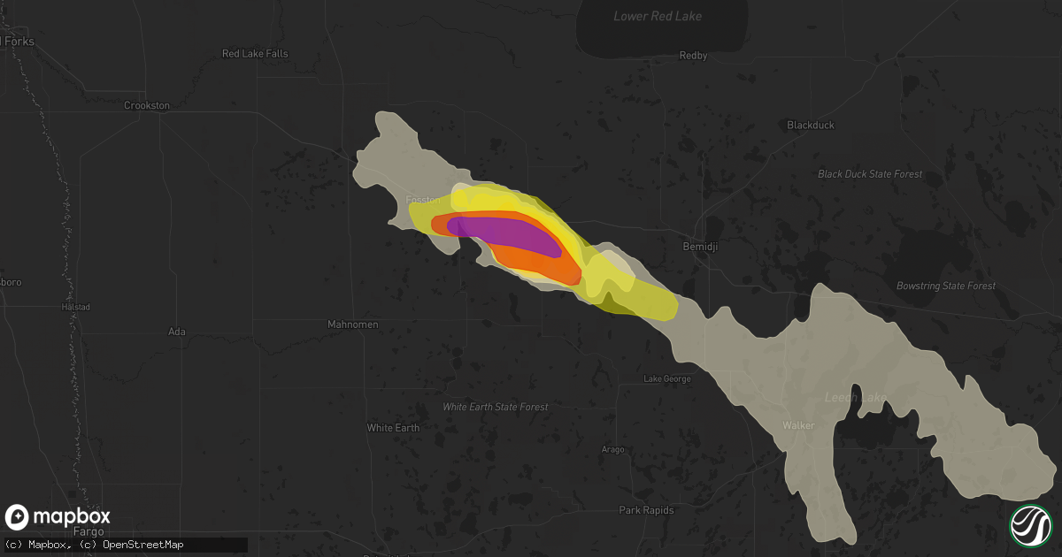 Hail map in Bagley, MN on July 21, 2017