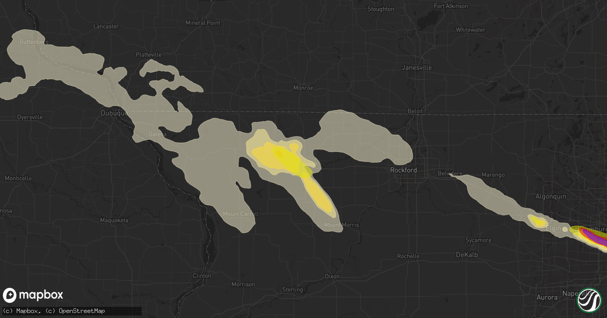 Hail map in Freeport, IL on July 21, 2017
