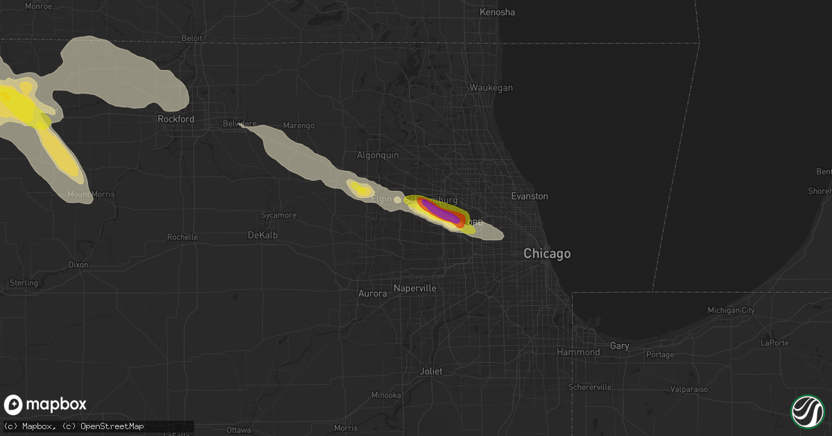 Hail map in Hanover Park, IL on July 21, 2017