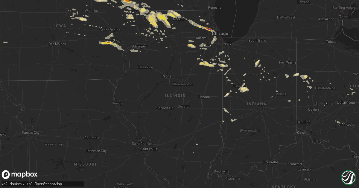 Hail map in Illinois on July 21, 2017