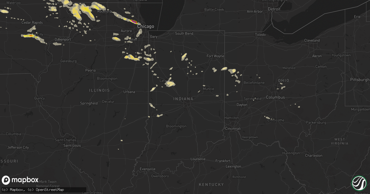 Hail map in Indiana on July 21, 2017