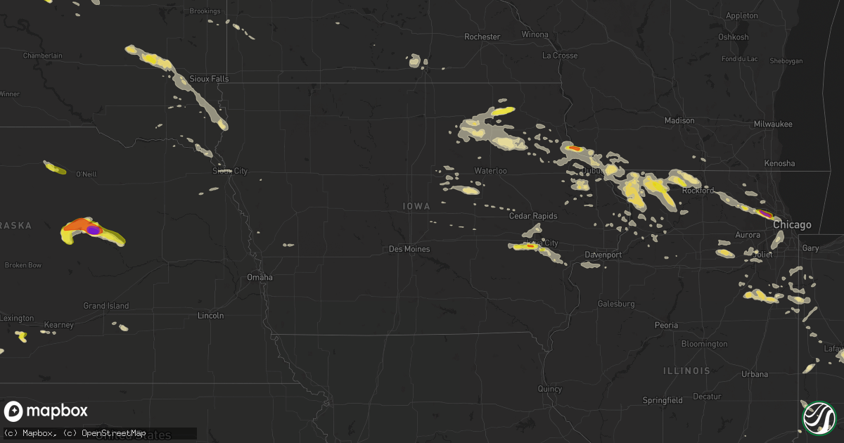 Hail map in Iowa on July 21, 2017