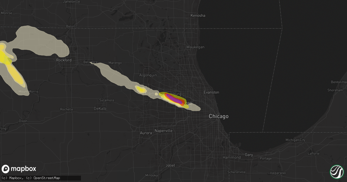Hail map in Schaumburg, IL on July 21, 2017
