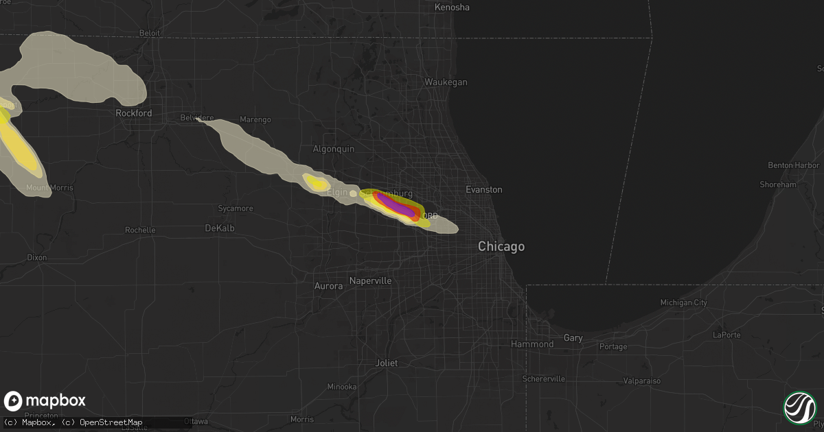 Hail map in Wood Dale, IL on July 21, 2017