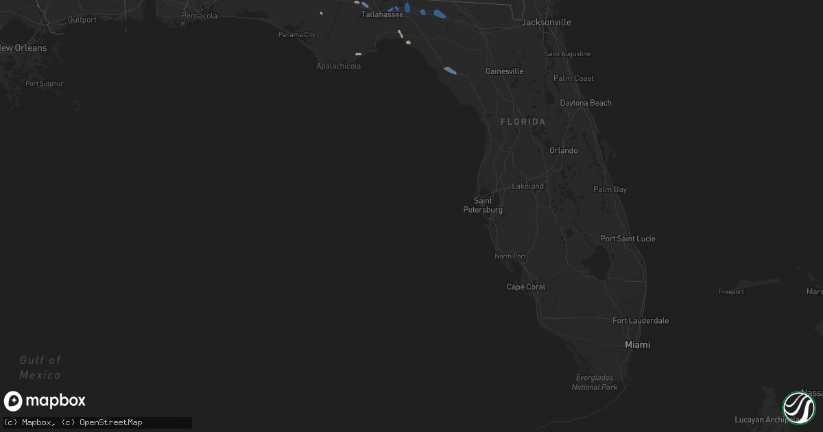 Hail map in Florida on July 21, 2018