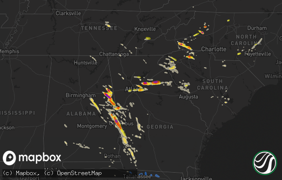 Hail map preview on 07-21-2018