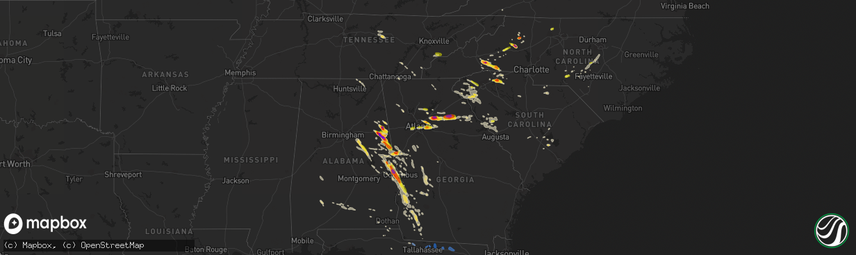 Hail map on July 21, 2018