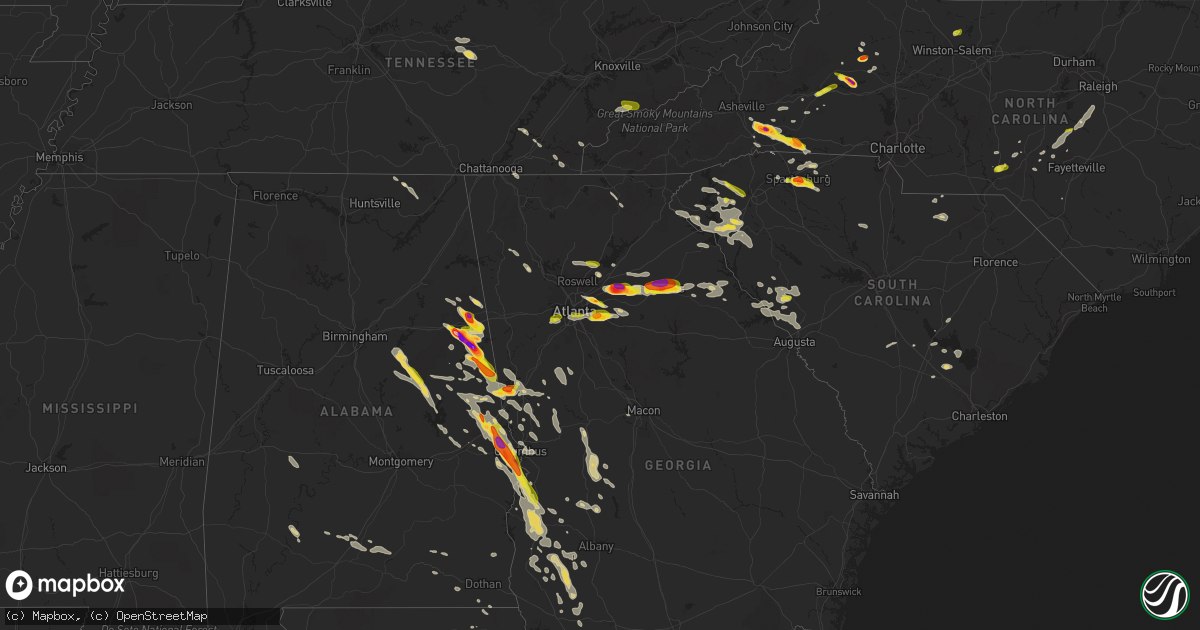 Hail map on July 21, 2018