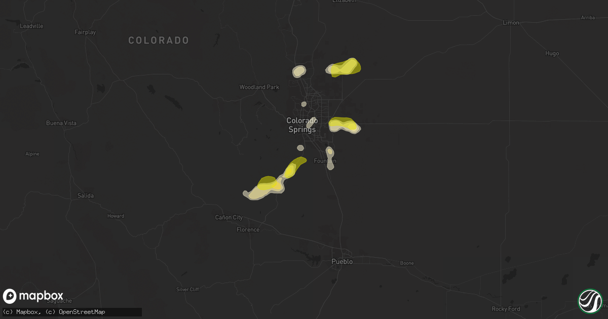 Hail map in Colorado Springs, CO on July 21, 2019
