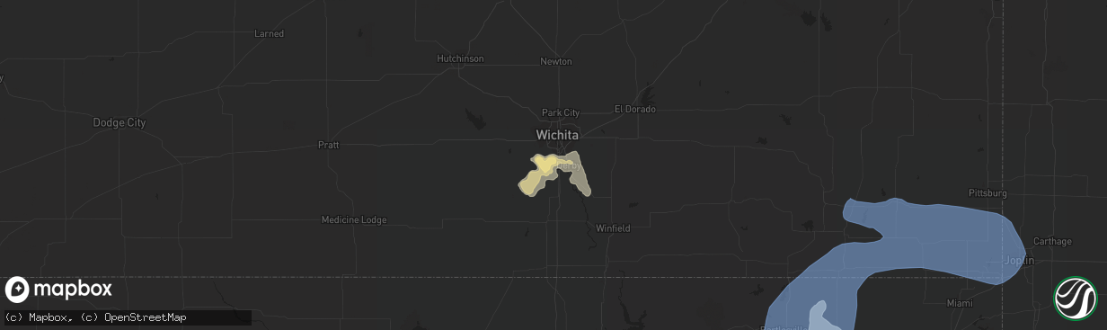 Hail map in Haysville, KS on July 21, 2019