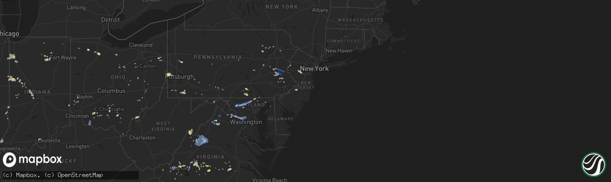 Hail map in New Jersey on July 21, 2019