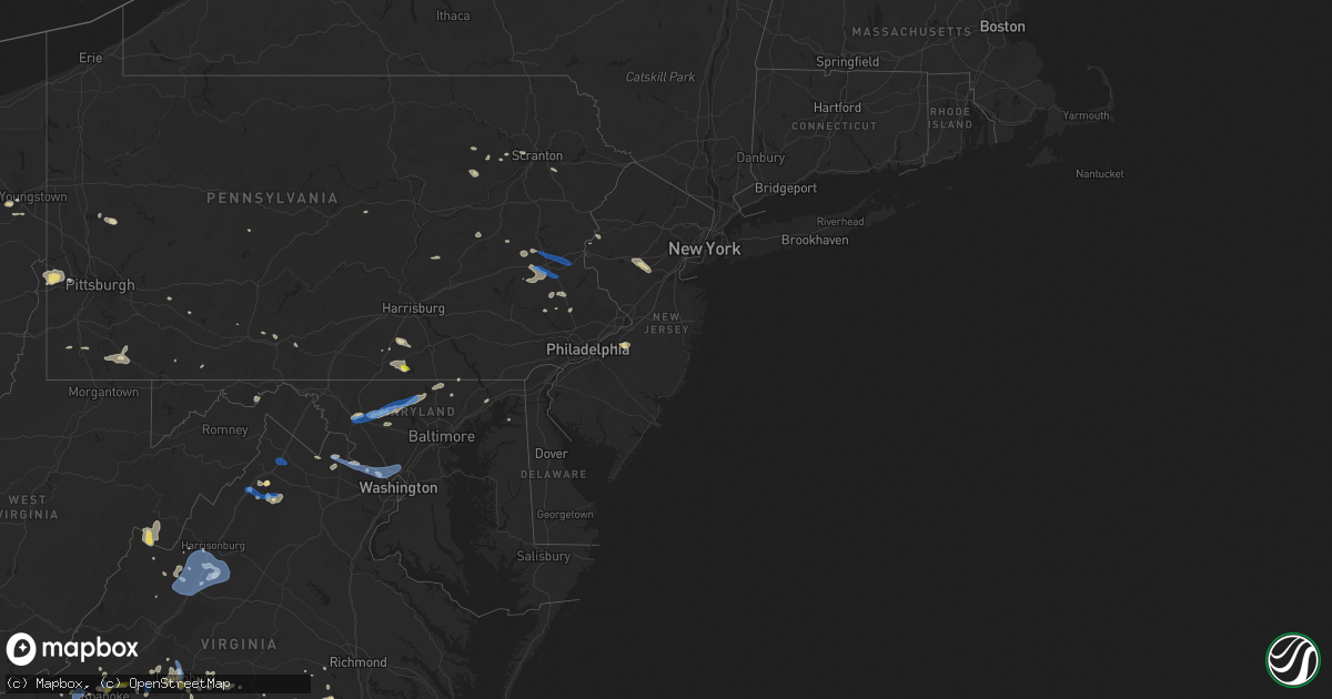 Hail map in New Jersey on July 21, 2019