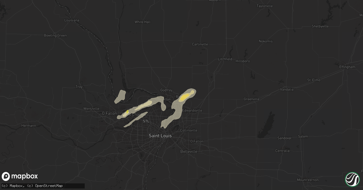 Hail map in Bethalto, IL on July 21, 2020