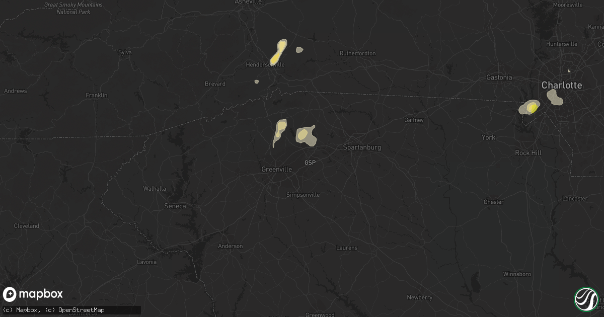 Hail map in Greer, SC on July 21, 2020