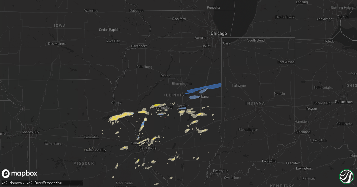 Hail map in Illinois on July 21, 2020