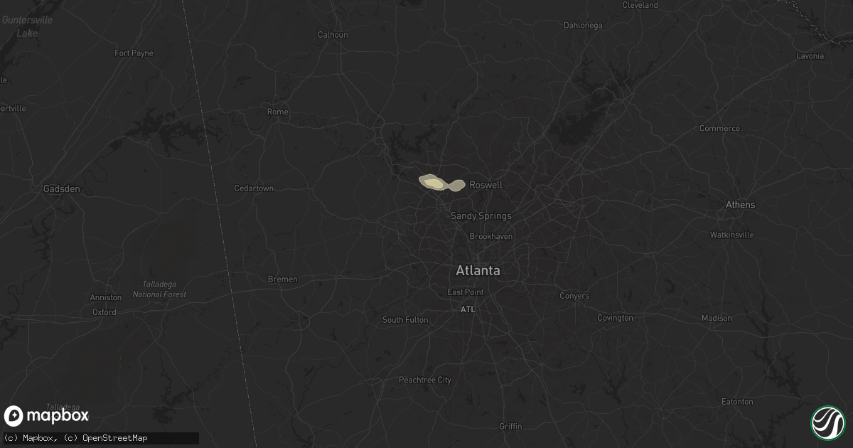Hail map in Marietta, GA on July 21, 2020